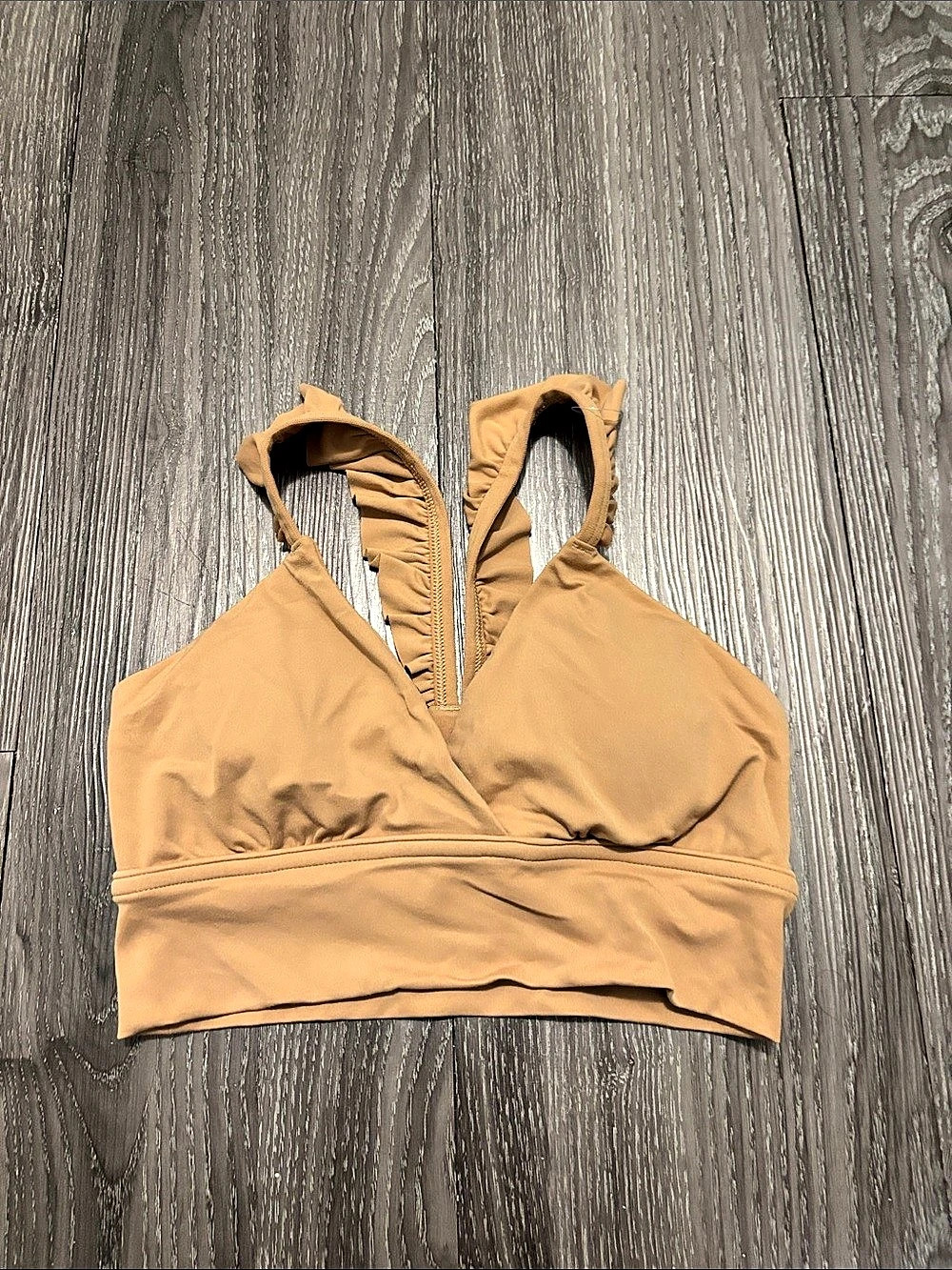Aerie Offline Crop Tan Sports Bra